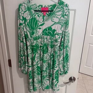 NWOT Lilly Pulitzer Green and White Floral Dress